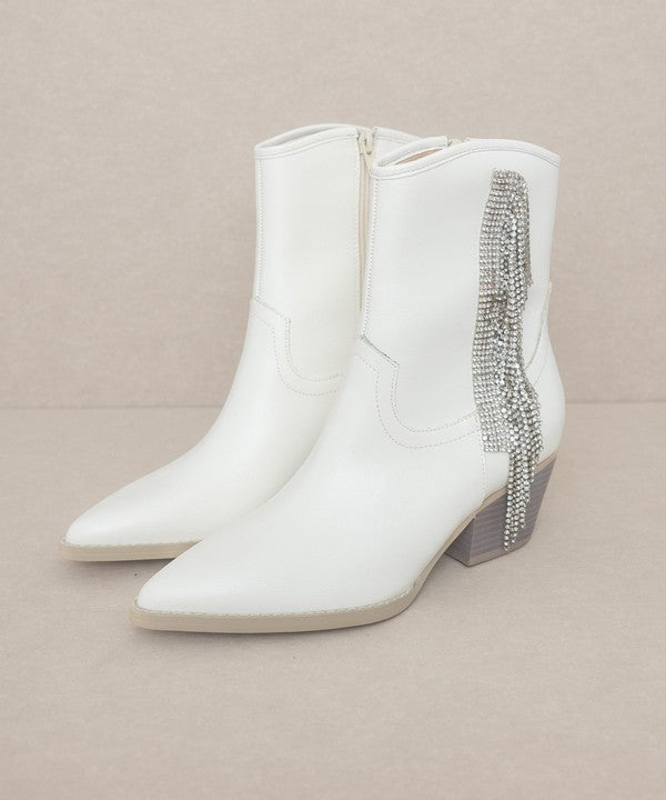 #DiscoBabyCakes - Rhinestone Fringe Boot