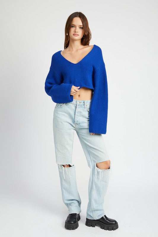 #BoogieNights - V-Neck Drop Shoulder Sweater