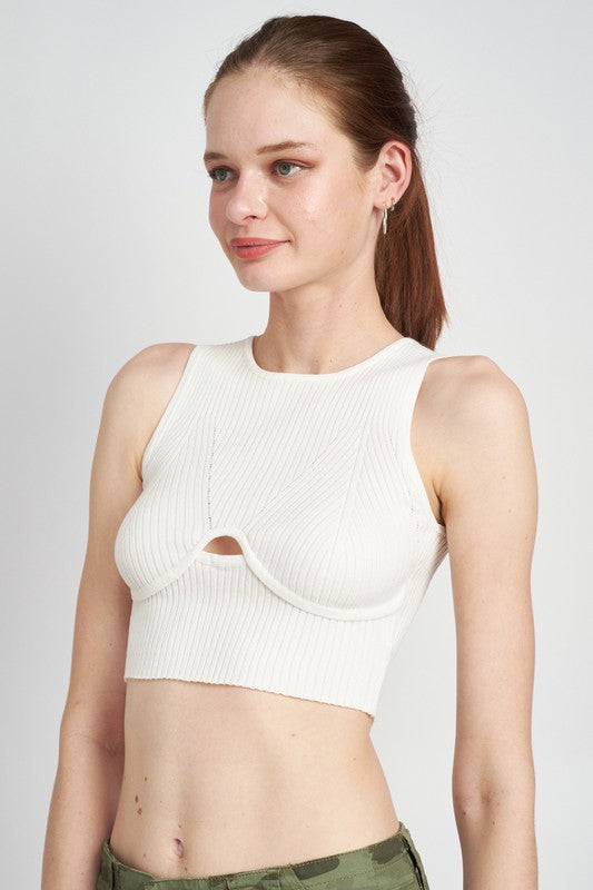 #ToughTitties - Bustier Ribbed Crop Top