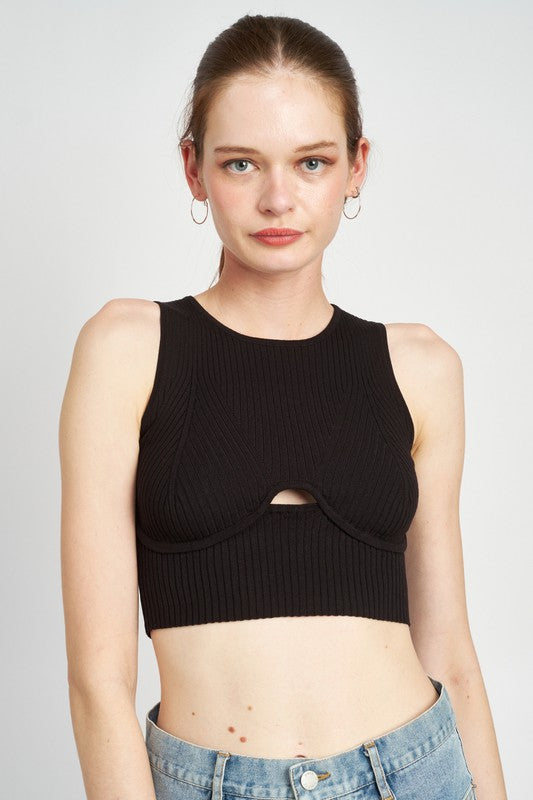 #ToughTitties - Bustier Ribbed Crop Top