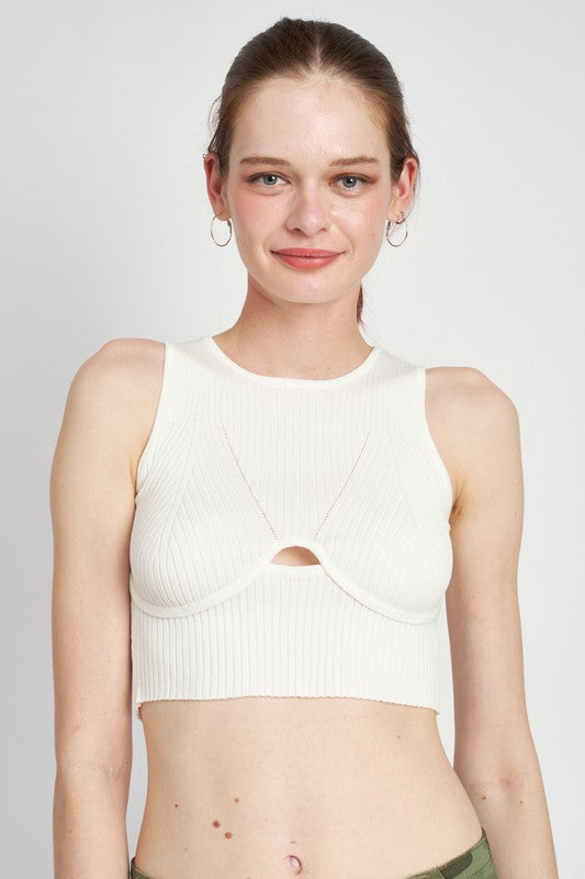 #ToughTitties - Bustier Ribbed Crop Top