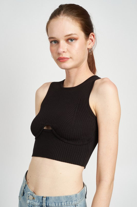 #ToughTitties - Bustier Ribbed Crop Top