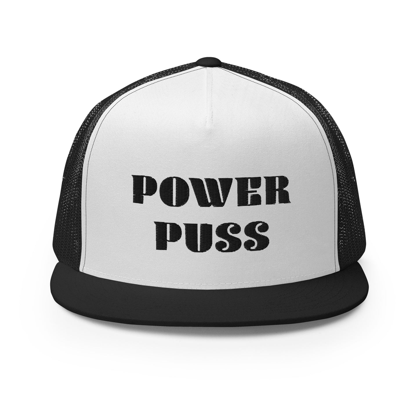 #PowerPuss - Embroidered Canvas Trucker Hat