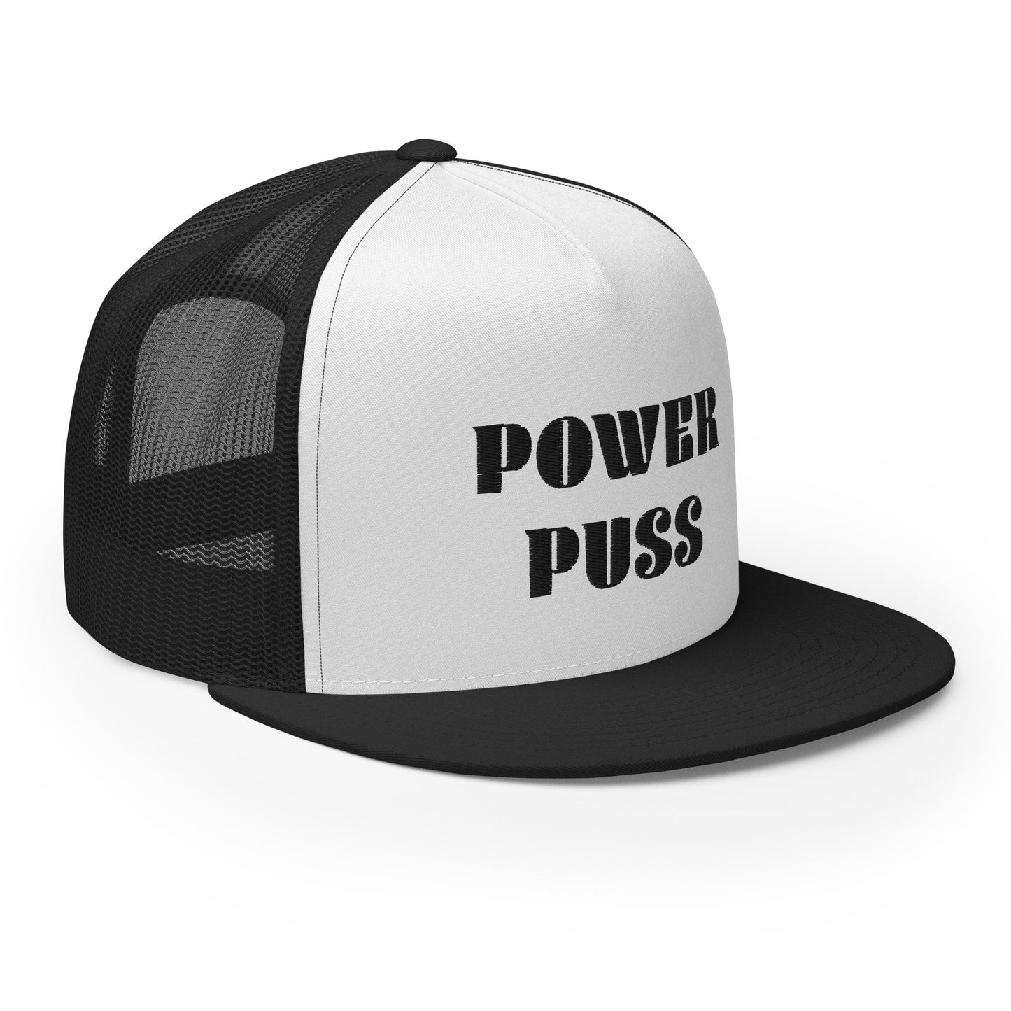 #PowerPuss - Embroidered Canvas Trucker Hat