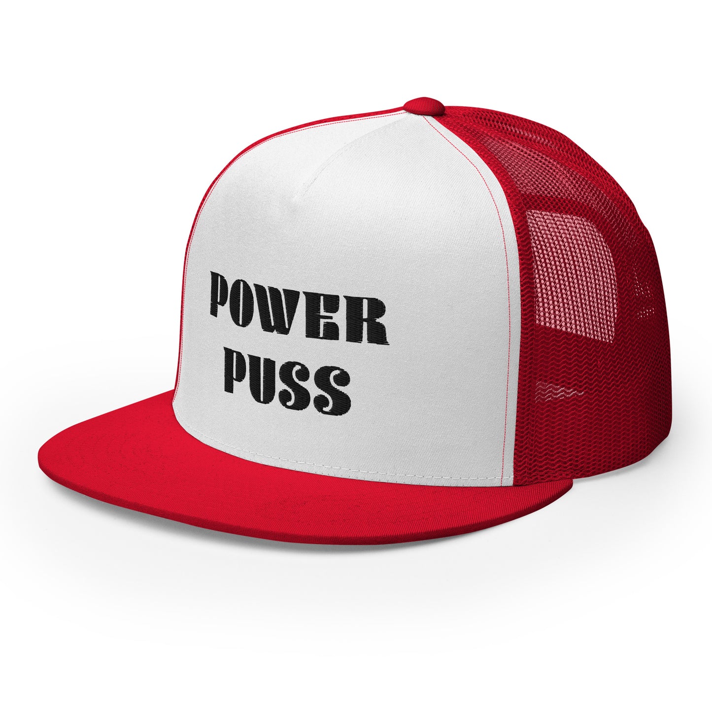 #PowerPuss - Embroidered Canvas Trucker Hat