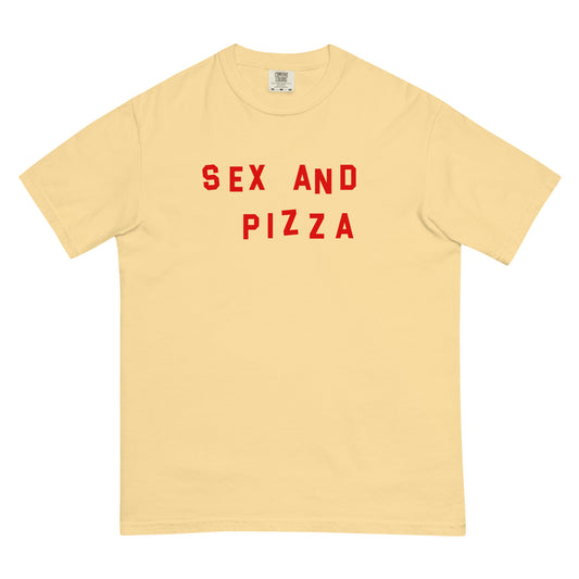 #SexAndPizza - Gender Neutral Garment-Dyed Heavyweight T-shirt