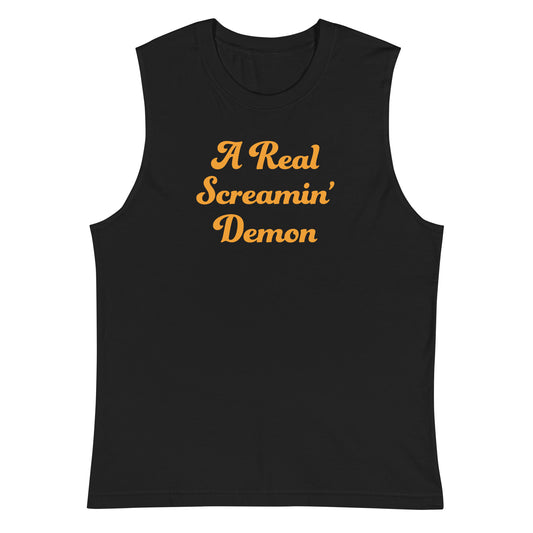 #ARealScreaminDemon - Gender Neutral Cotton Muscle Tank